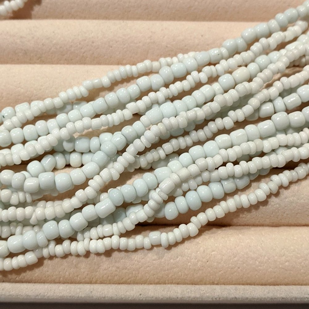 White Seed Bead Multi-strand necklace - Picture 3 of 3